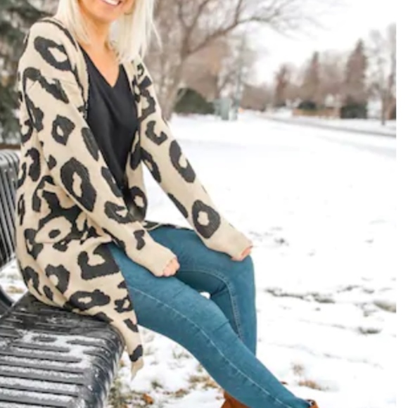 Sweaters - SYBIL Animal print Cardigan Sweaters - SYBIL Animal print Cardigan